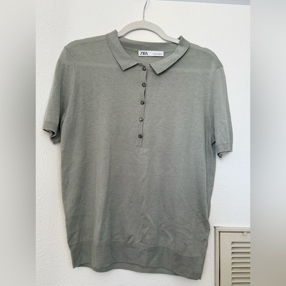Zara Women’s Gray Polo Shirt